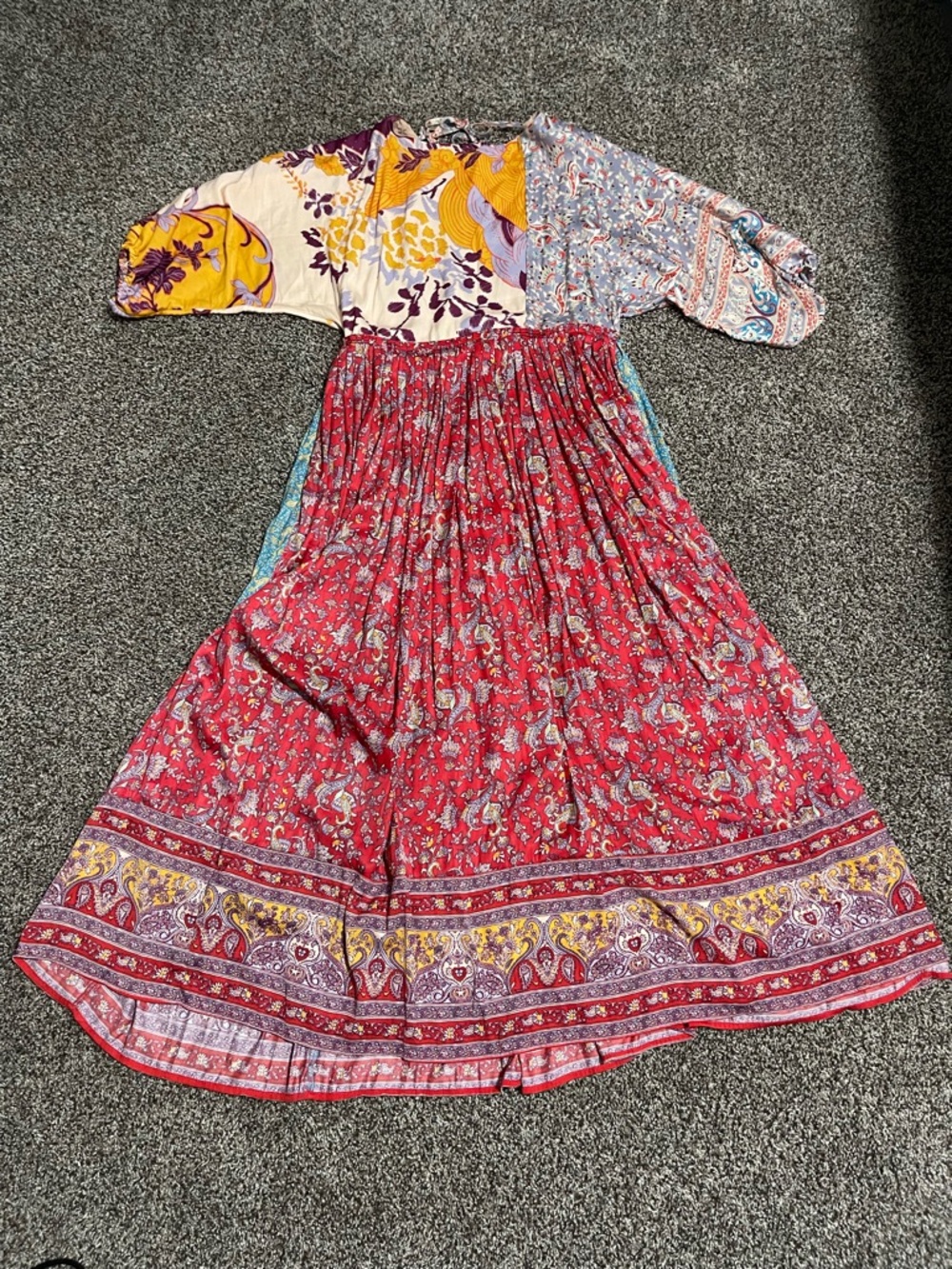 Free People What You Want Patchwork Floral Maxi Dress Size: small